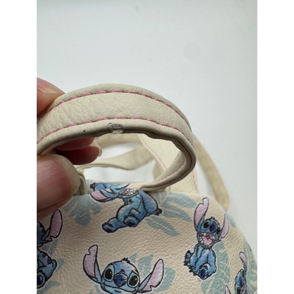 Disney Loungefly Lilo & Stitch Tropical Leaves Mini Backpack Cream & Blue - Picture 8 of 16